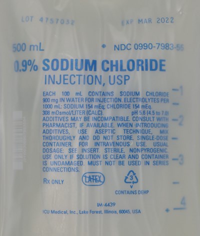 Front Label (0990 7983 55 Sodium Chloride Front Label Image)